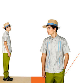 Guayabera und Grüne Bundfalten Hose