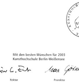 Neujahrskarte 2003
