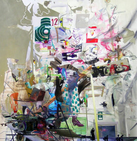 Lars Gressmann, "notzucht", Mischtechnik auf Leinwand, 2011