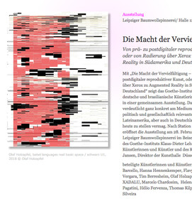 Ankündigung der Ausstellung in der Spinnerei Leipzig 2019