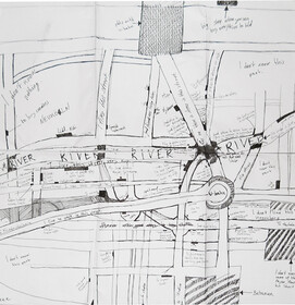 mental map, pen, pencil on paper, different dimensions