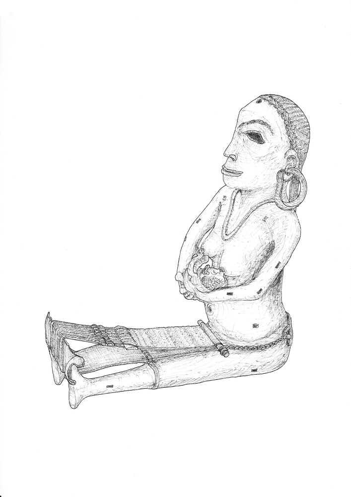 Mama Wulu - Bronzefigur aus Larantuka, Ost-Flores (6. Jhd.) Mama Wulu - Bronzefigur aus Larantuka, Ost-Flores (6. Jhd.)