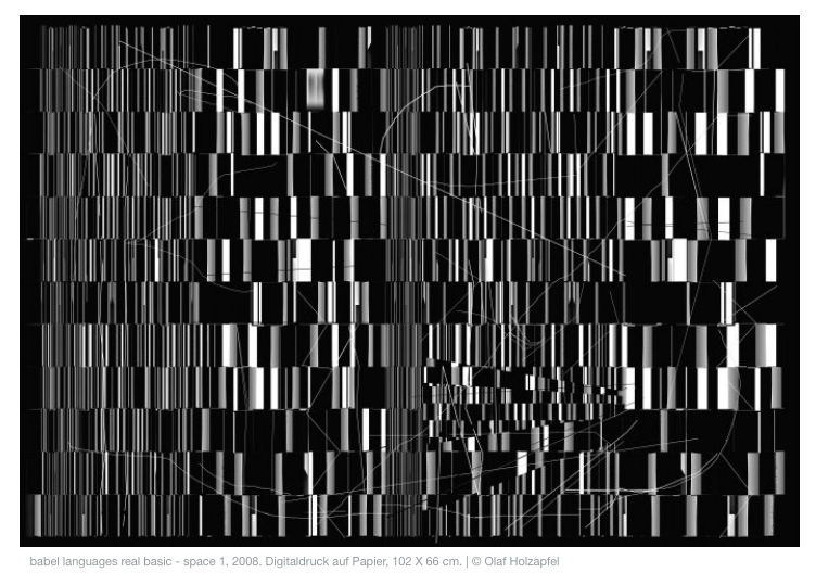 babel languages real basic - space 1, 2008. Digitaldruck auf Papier, 102 X 66 cm. | © Olaf Holzapfel