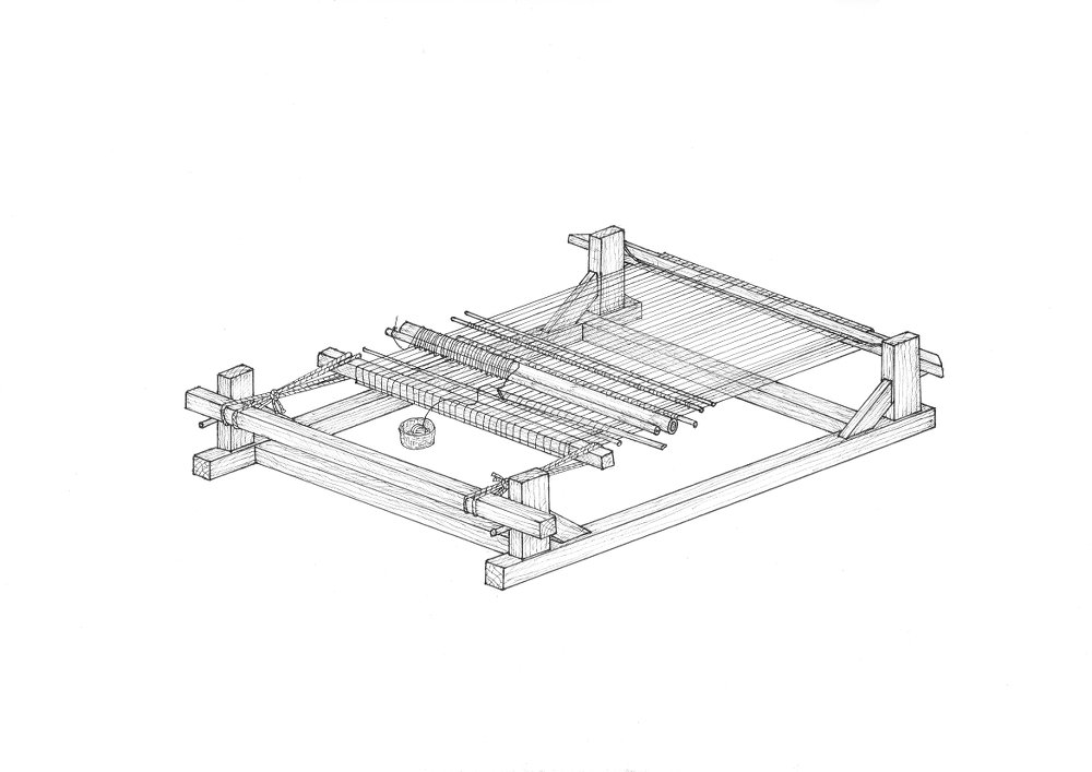 Preparing the Loin Loom on Raijua Island