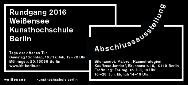 Flyer Rundgang / Abschlussausstellung 2016
